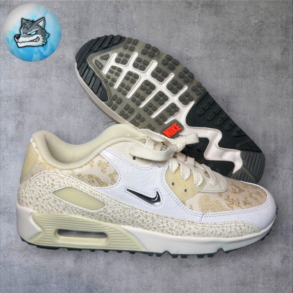 Nike Air Max 90 Golf Open Championship Shoes NRG White Gold Men's 7.5 HV4078-100